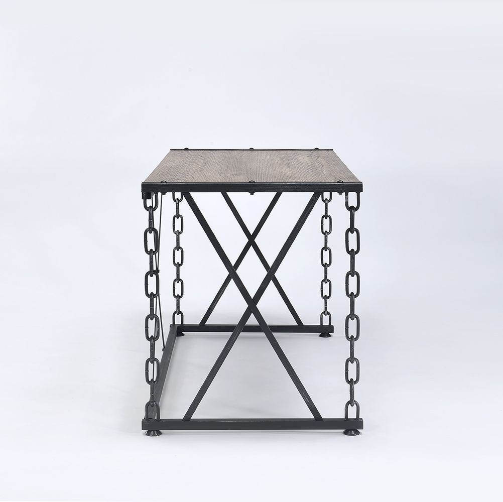 Jodie - Console Table (Same 92248) - Rustic Oak & Antique Black