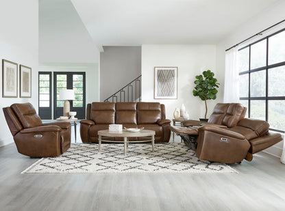 Jameson - Power Reclining Zero Gravity Console Loveseat - Hickory
