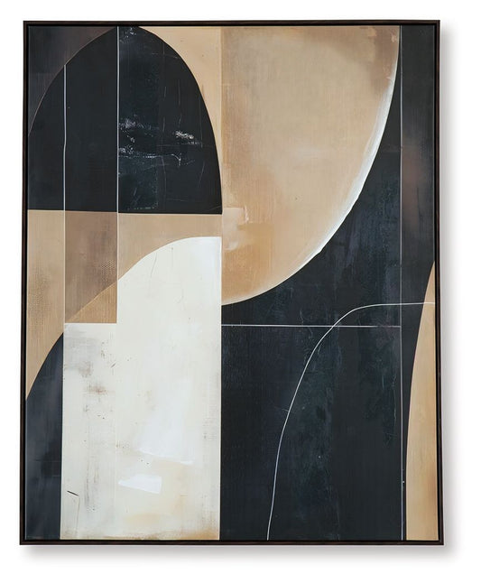 Ewanford - Wall Art - Black / Brown / Tan