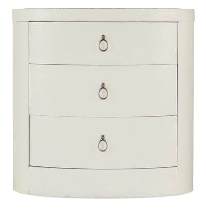 Serenity - Wavecrest Oval Nightstand - White