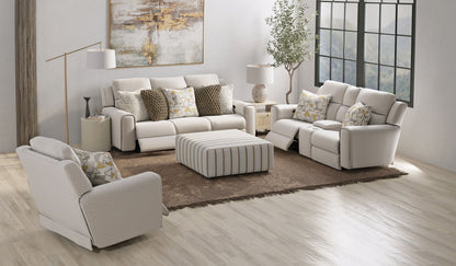 Micah - Power Headrest Power Deep Seat Reclining Console Loveseat - Oatmeal