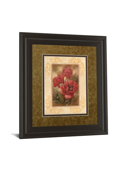 Daphne's Poppies By Vivian Flasch - Framed Print Wall Art - Red