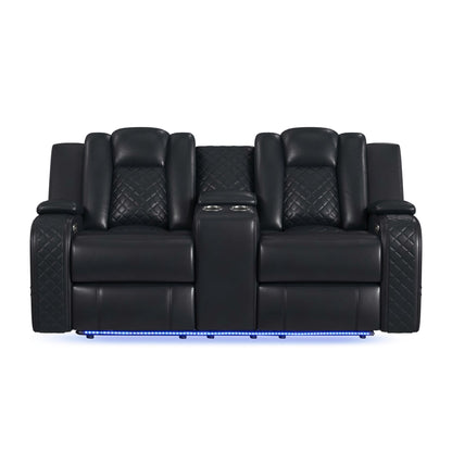 Carlo - Power Motion Loveseat With Power Headrest, Console And LED