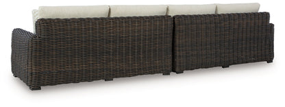 Kimora - Raf/Laf Loveseat With Cushion (Set of 2) - Beige / Dark Brown