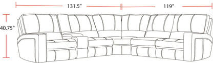 Rockford - 6 Piece Modular Power Reclining Sectional