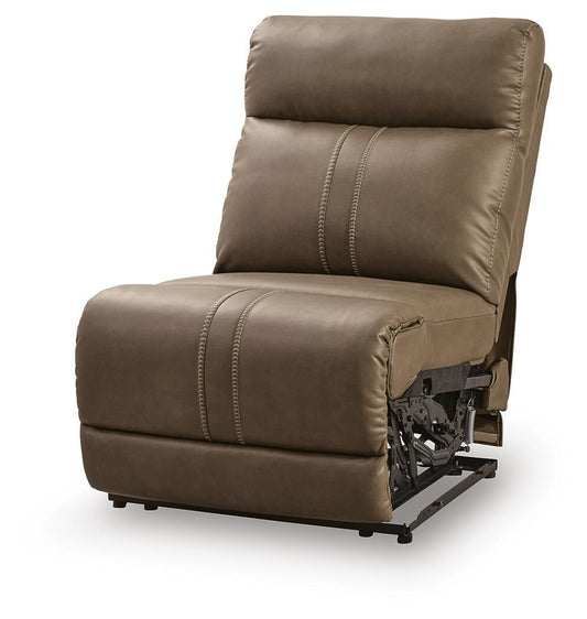 Max-Momentum - Power Armless Recliner With Adjustable Headrest - Biscotti