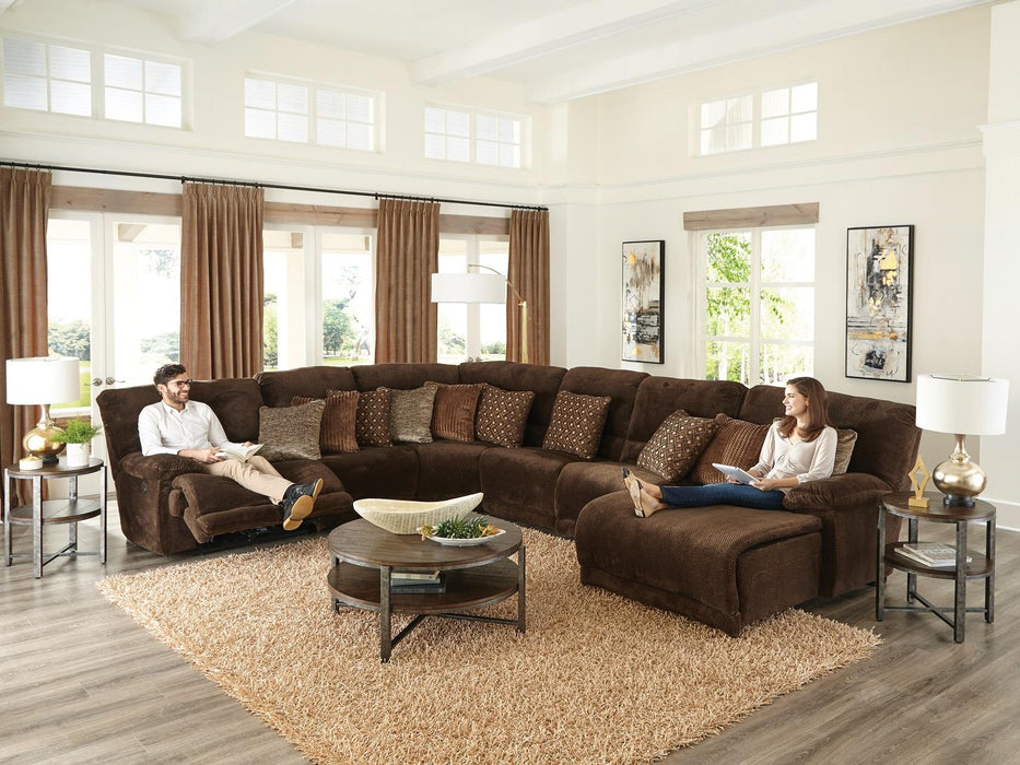 Catnapper Furniture Burbank Power Lay Flat Right Side Facing Recliner in Chocolate