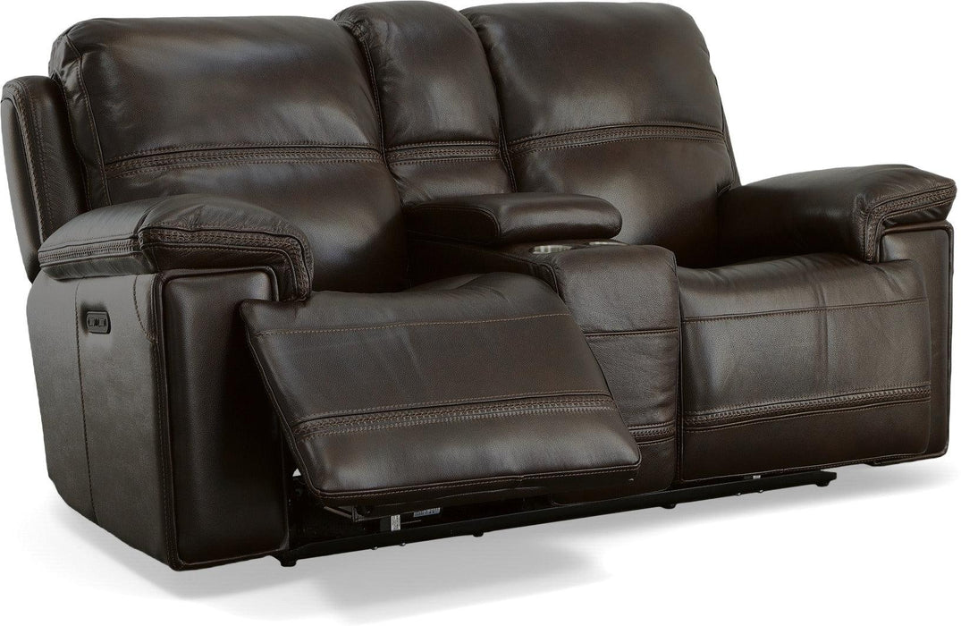 Fenwick Power Reclining Loveseat with Console & Power Headrests