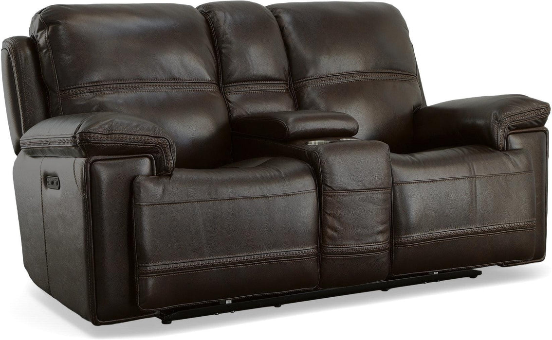 Fenwick Power Reclining Loveseat with Console & Power Headrests