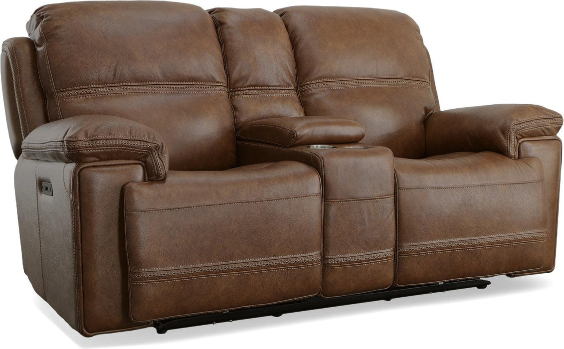 Fenwick Power Reclining Loveseat with Console & Power Headrests