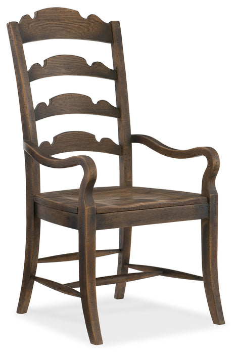 Hill Country Twin Sisters Ladderback Arm Chair - 2 per carton/price ea - 5960-75300-BRN