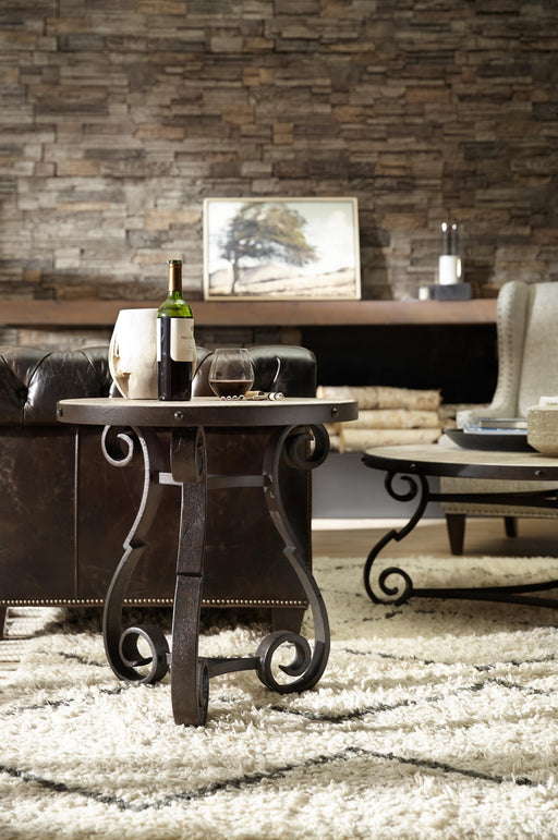 Luckenbach Metal and Stone End Table image