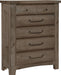 Vaughn-Bassett Sawmill 5 Drawer Chest in Saddle Grey image