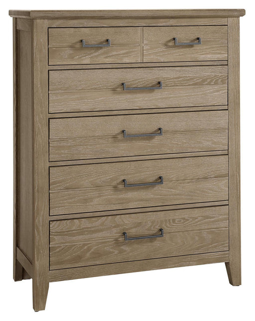 Vaughan-Bassett Passageways Deep Sand 5 Drawer Chest in Medium Brown image