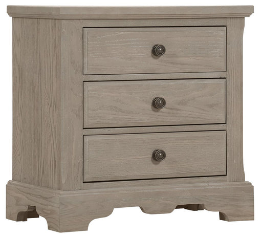 Vaughan-Bassett Heritage 3 Drawer Nightstand in Greystone image