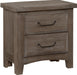 Vaughn-Bassett Sawmill 2 Drawer Nightstand in Saddle Grey image