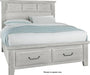 Vaughan-Bassett Sawmill Queen Louver Storage Bed in Alabaster Two Tone image