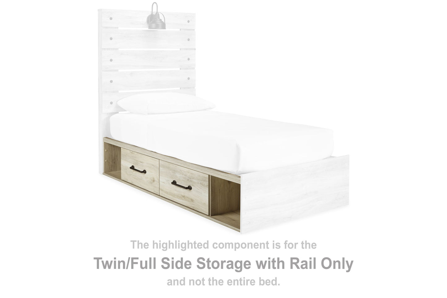 Cambeck - T/F Side Storage w/Rail - Whitewash