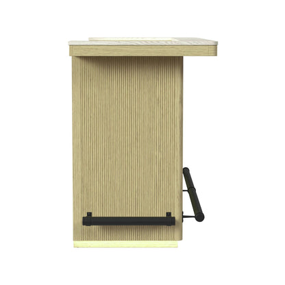 Cambrie - Bar Table With LED - Off-White And Natural