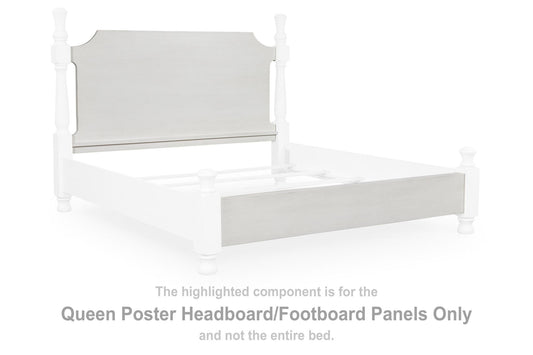 Rowlenstown - Queen Poster Headboard/Footboard Panels - Antique White