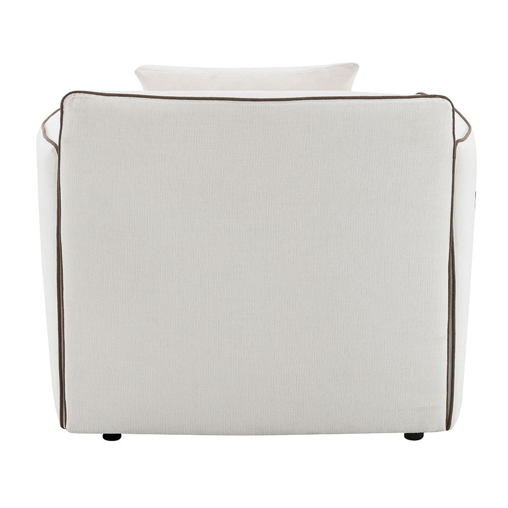 Yolanda - Chair With Pillow - Beige Chenille