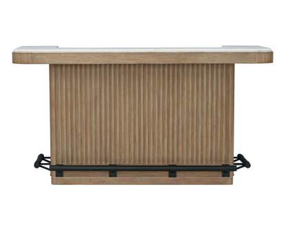 Escape - Dining Bar With 2 Upholstered Swivel Barstools - Glazed Natural Oak / Black Metal Trim