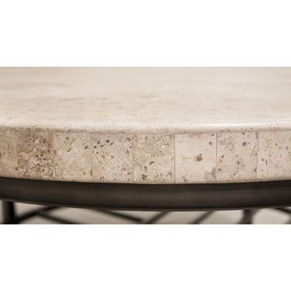 Capri - Round Cocktail Table - Alabaster Travertine