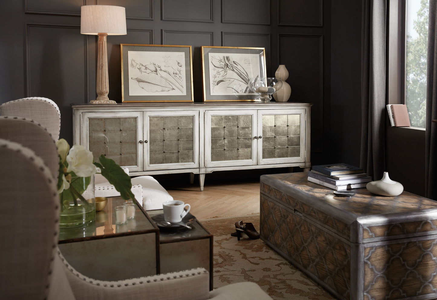 Melange - Arabella 4-Door Credenza - White
