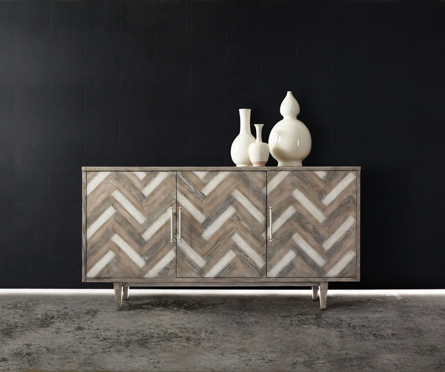 Melange - Natural Beauty Credenza - Dark Gray