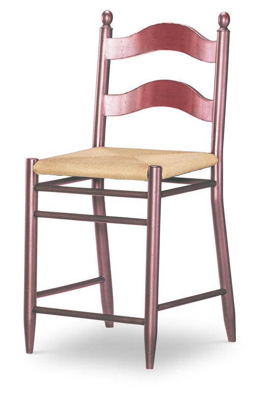 Vintage Market - Rush Seat Ladder Back Counter Height Chair - Spiced Apple