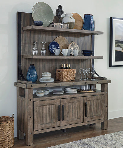Lodge Dining - Buffet With Bar Hutch - Siltstone