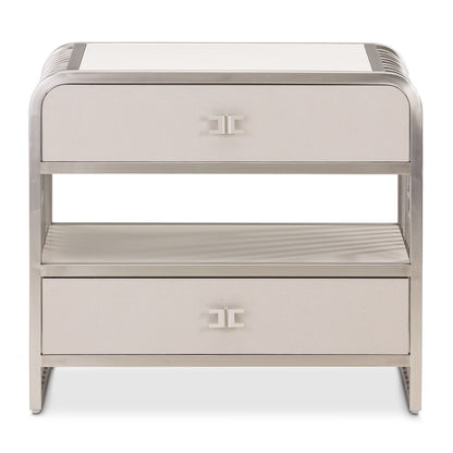 Roxbury Park - Metal Nightstand - Stainless Steel
