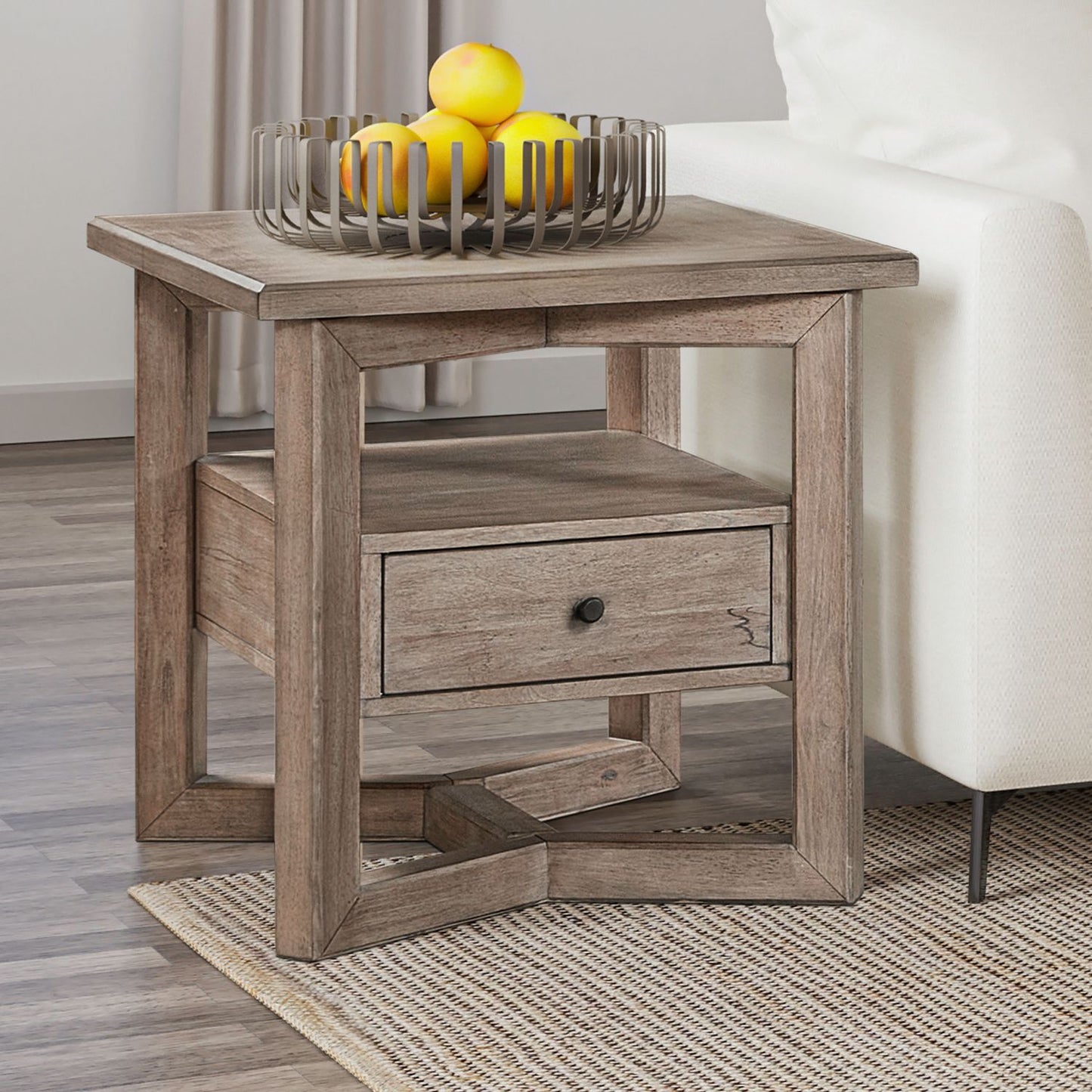 Proximity Place - Rectangular End Table - Barley Buff