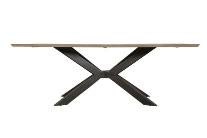 Crossings - Monaco Rectangular Dining Table With 4 Upholstered Chairs - Solid Mango / Pearl Silver