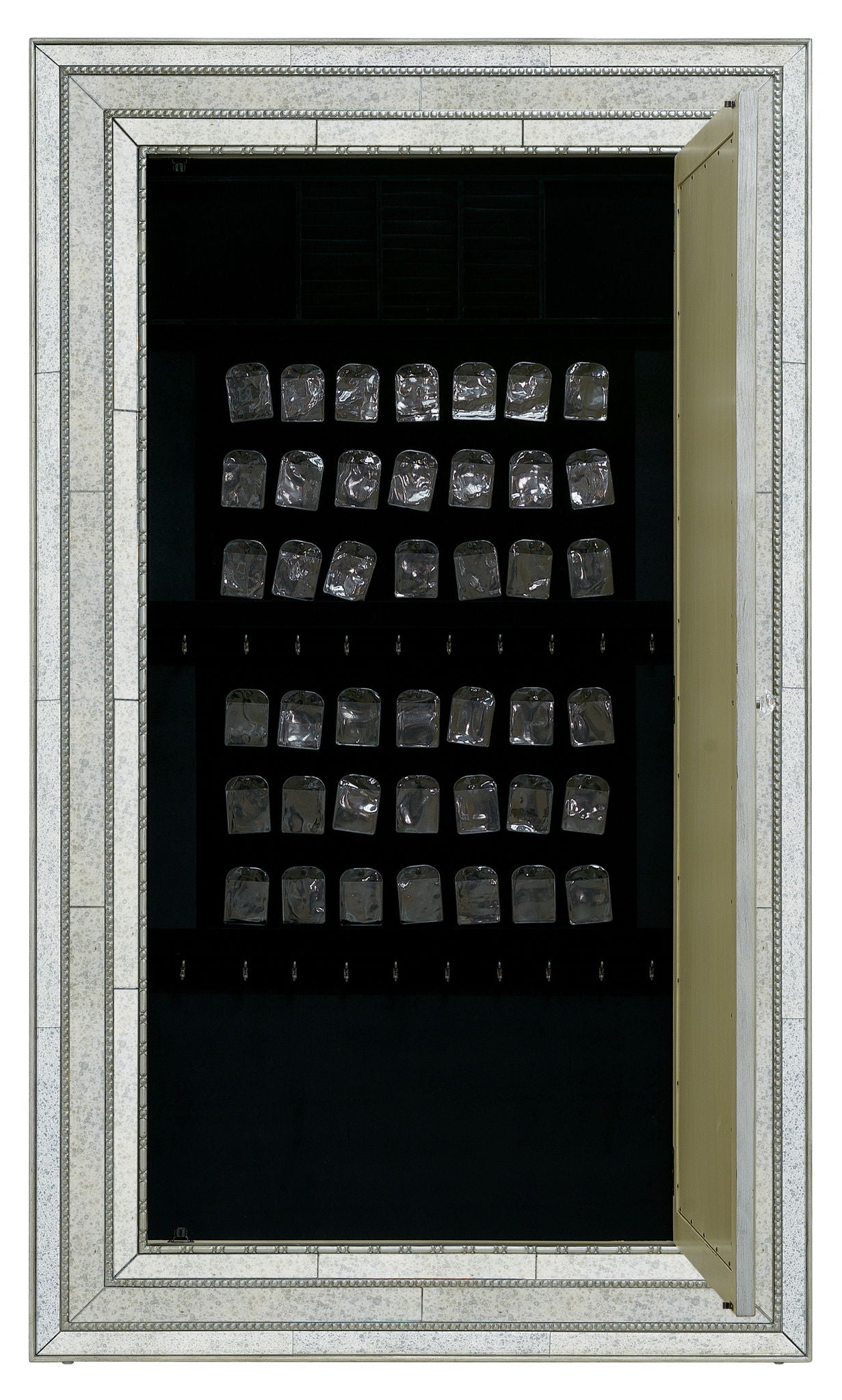 Melange - Glamour Floor Mirror With Jewelry Armoire Storage - Champagne