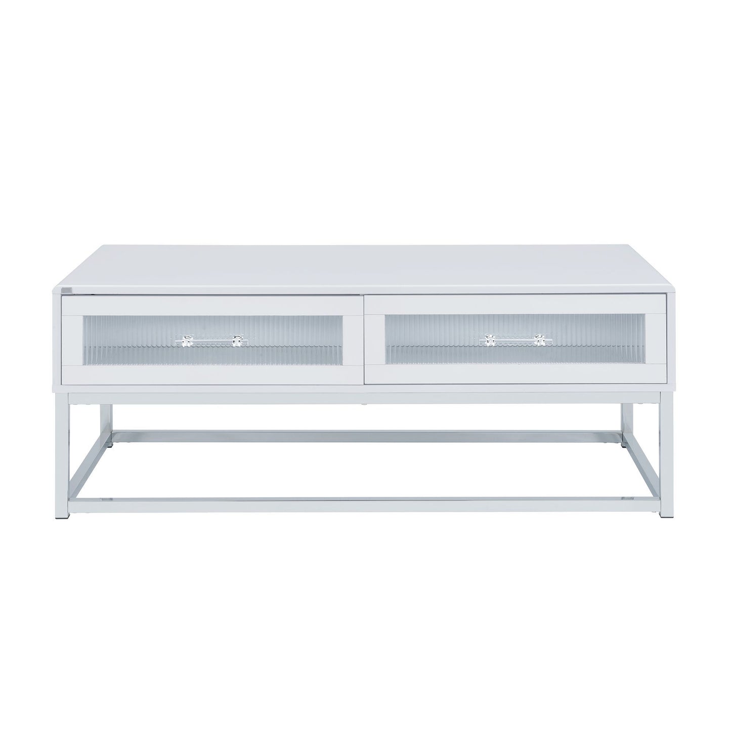 Chandra - Coffee Table With LED And Battery Pack - Glossy White