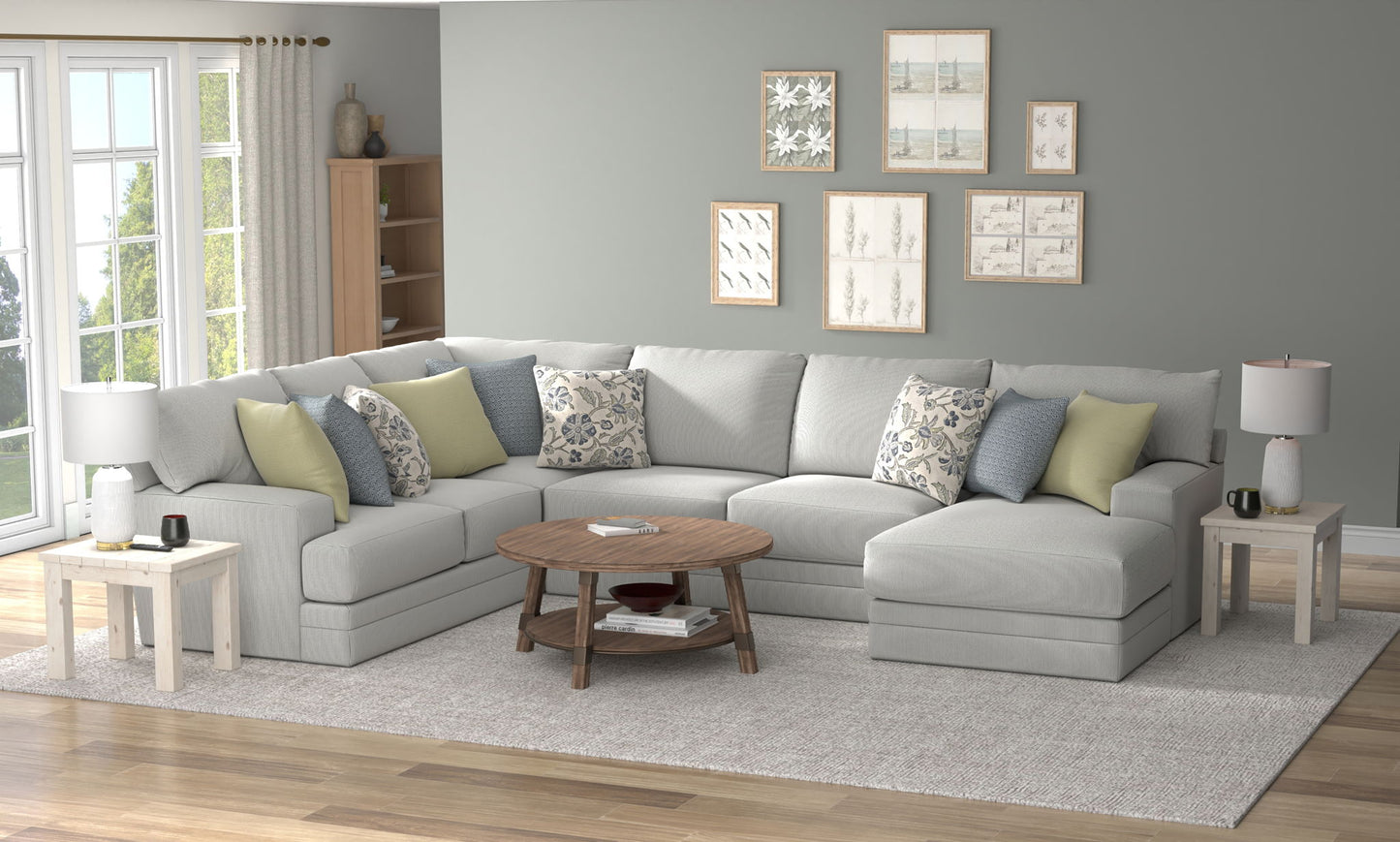 Stockbridge - Sectional With Comfort Coil Seating And 9 Accent Pillows Included