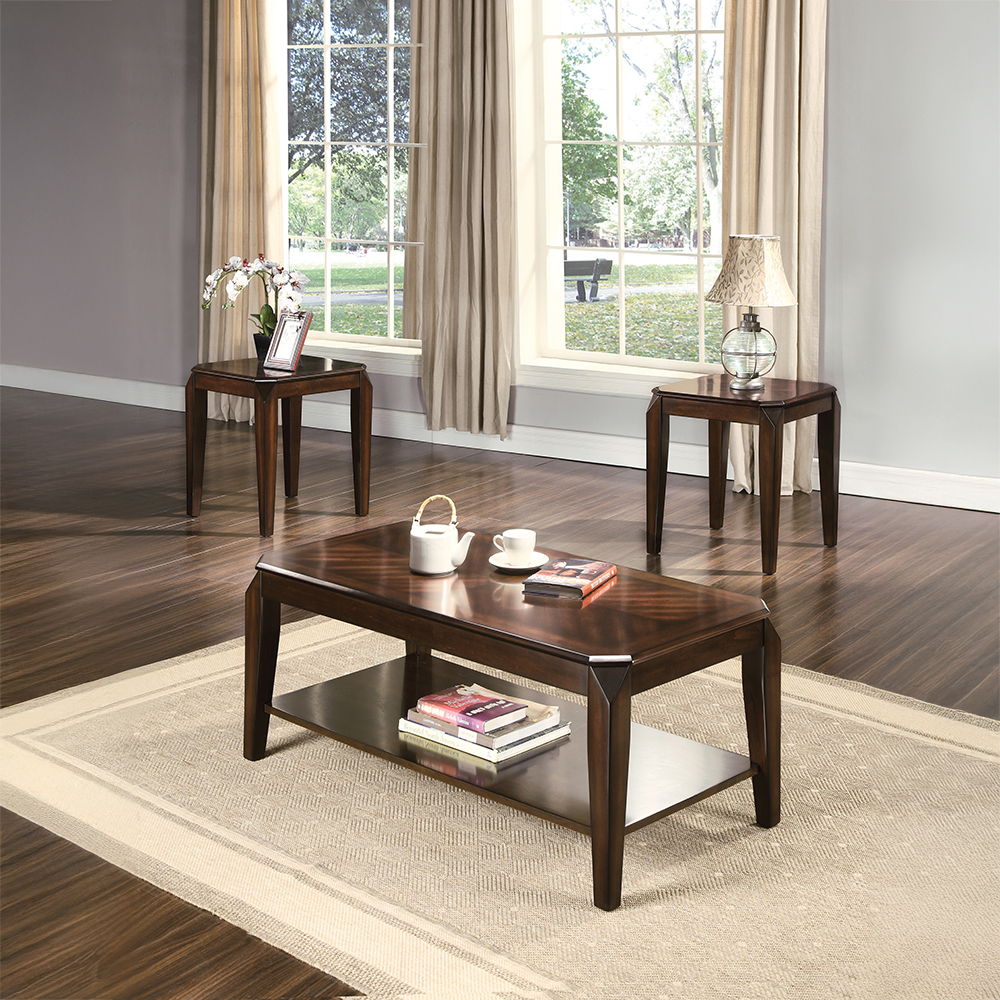 Docila - 3 Piece Coffee & End Set - Walnut