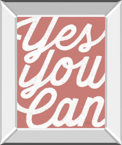 Positivity V By Laura Marshall - Mirror Framed Print Wall Art - Pink