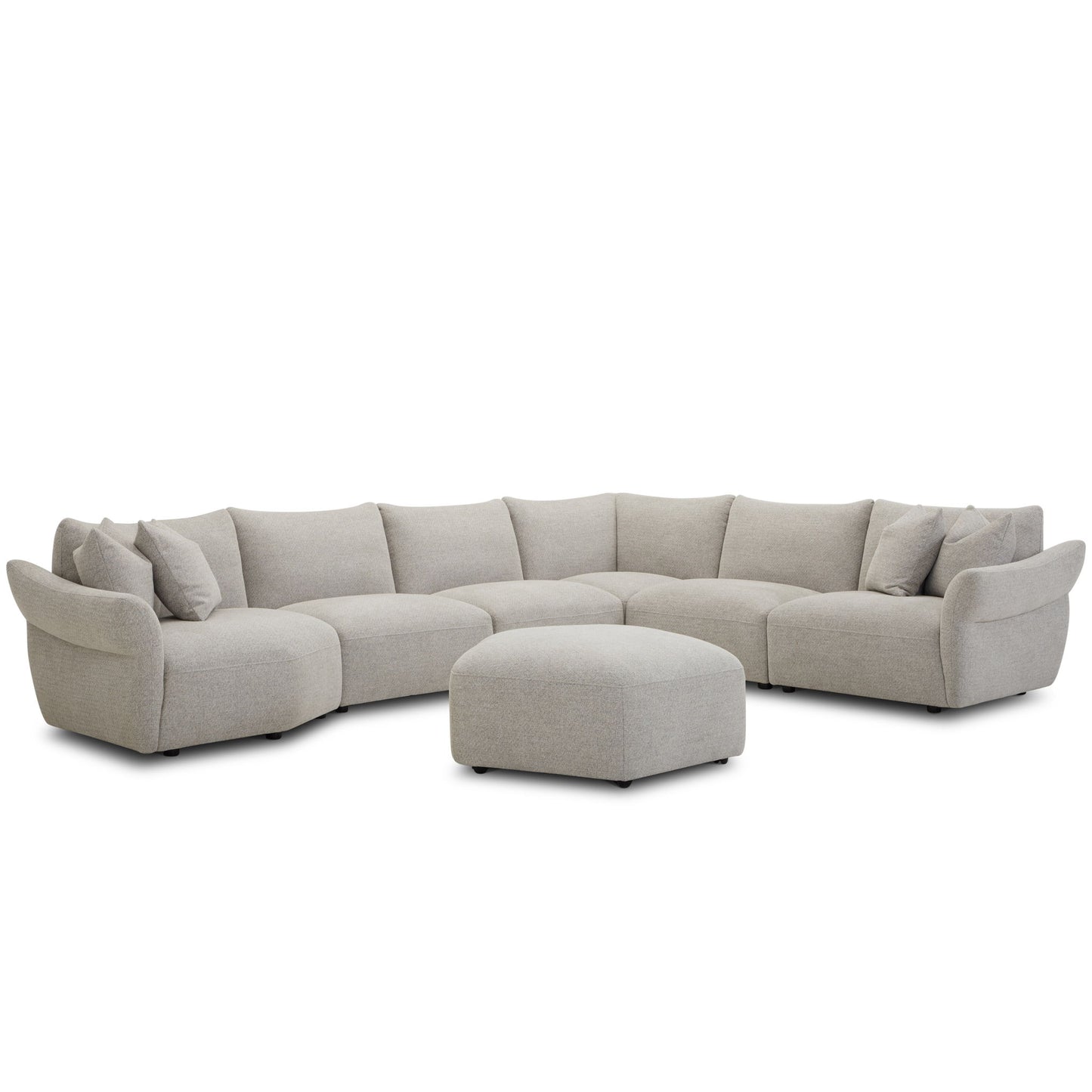 Playful - Ottoman With Casters - Canes Cobblestone