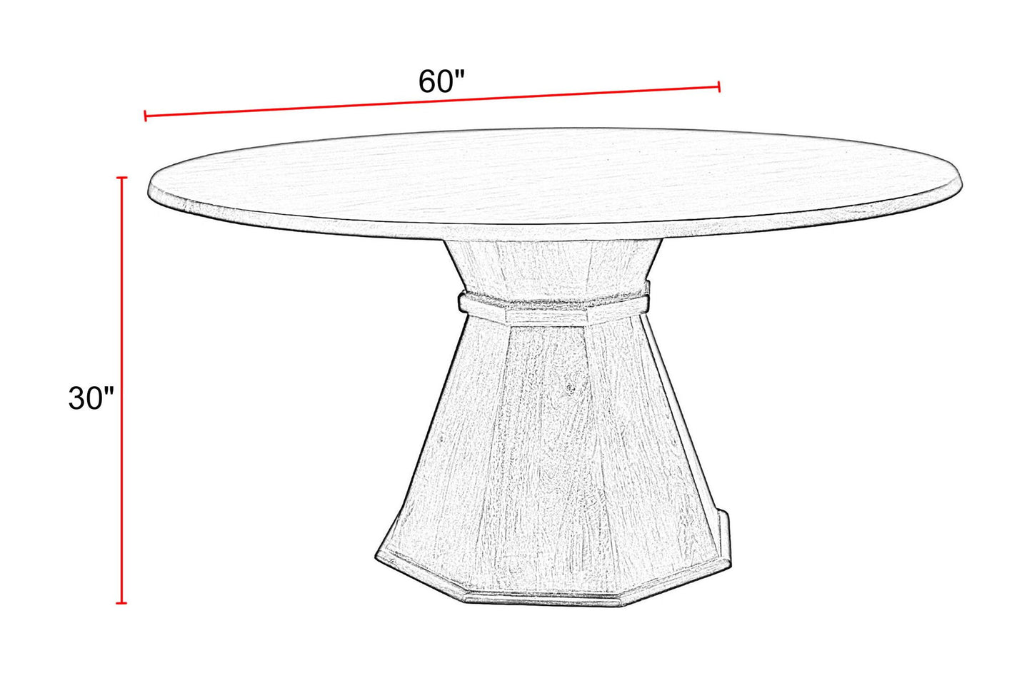 Portico - Dining 60" Round Table - Warm Brown