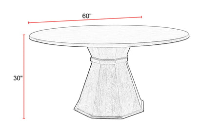 Portico - Dining 60" Round Table - Warm Brown