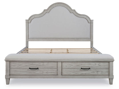 Belhaven - Upholstered Panel Bed With Storage Footboard