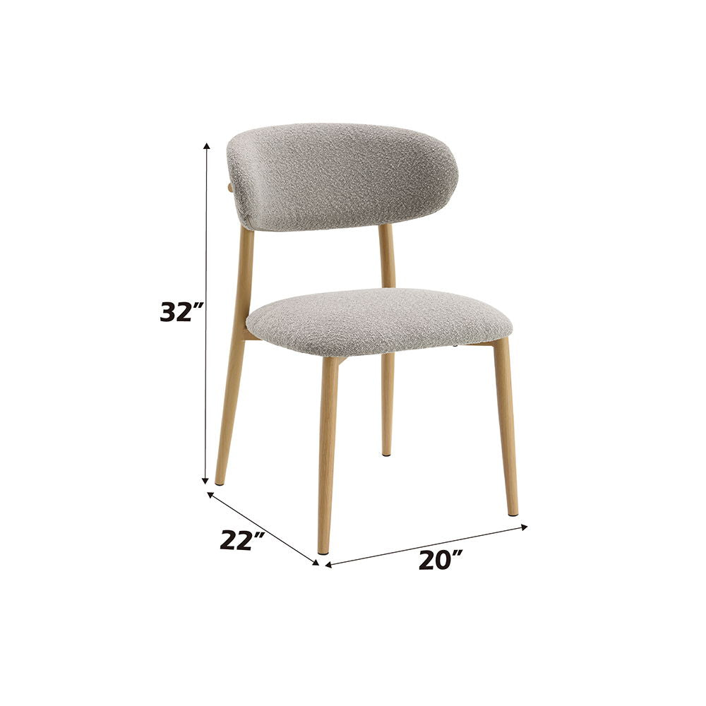 Kacey - Side Chair (Set of 2) - Gray Boucle & Natural