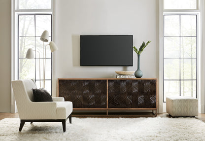 Swirl Door Entertainment Console - Light Brown / Dark Brown