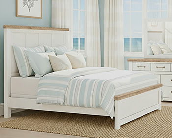 Savonport - Full Panel Headboard - White / Brown