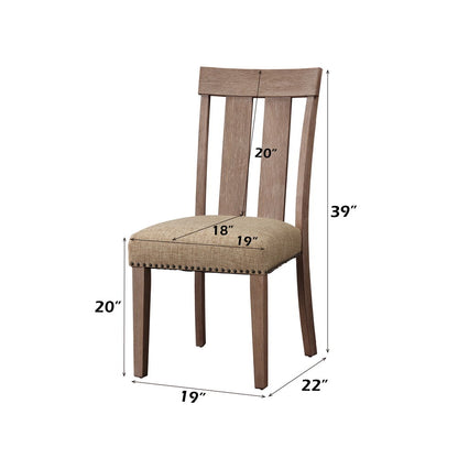 Nathaniel - Side Chair (Set of 2) - Fabric & Maple