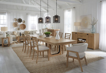 Escape - Dining Barrel Dining Chair (Set of 2) - Glazed Natural Oak / Mirage Mist