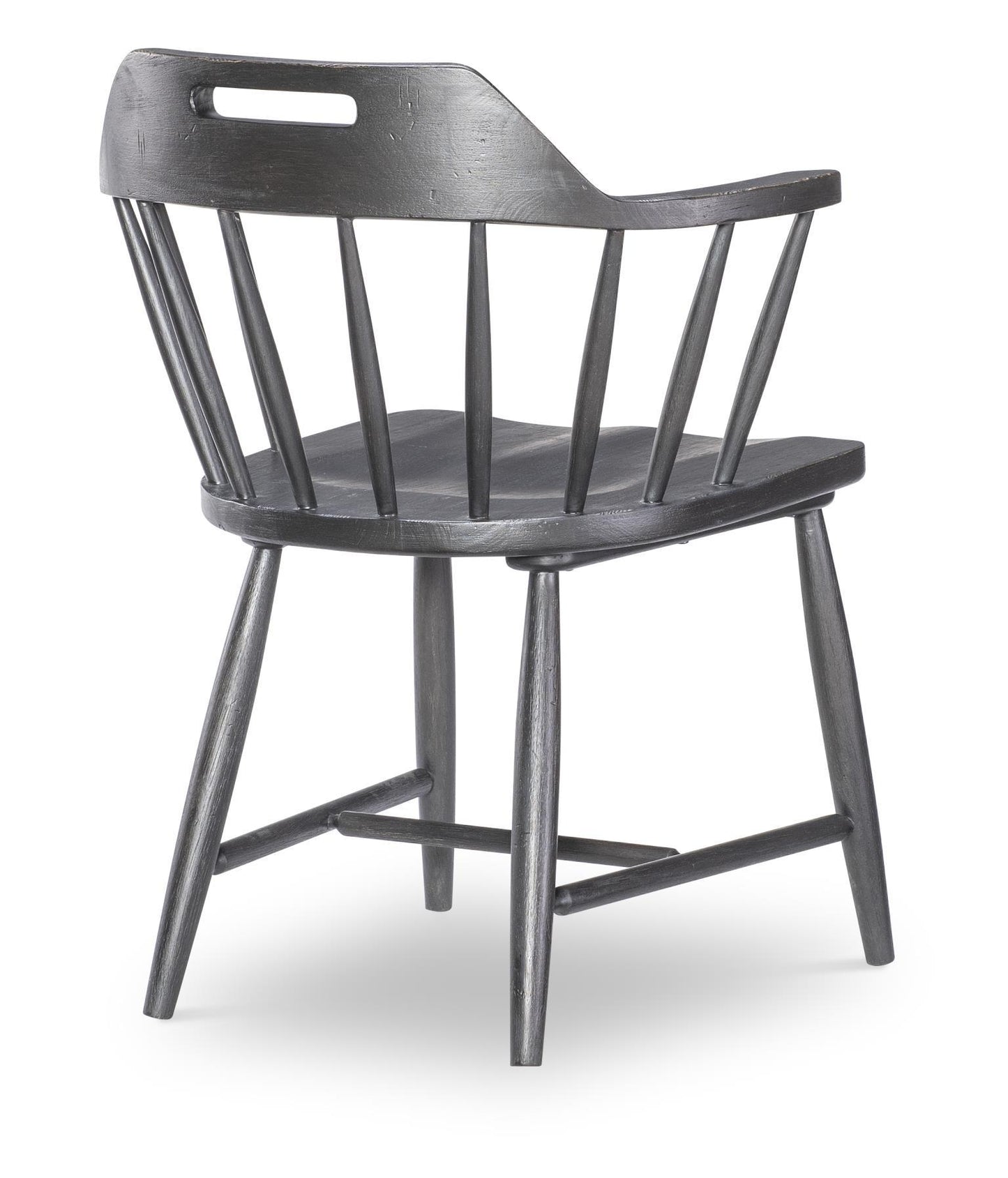 Vintage Market - Spindle Back Arm Chair With Handle Cut Out - Kettle Black