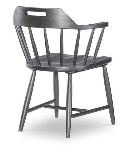 Vintage Market - Spindle Back Arm Chair With Handle Cut Out - Kettle Black